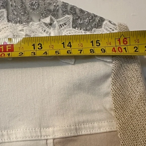 Desigual Women's Artistic Patchwork Jean Jacket - Cream and Gray - Picture 13 of 13